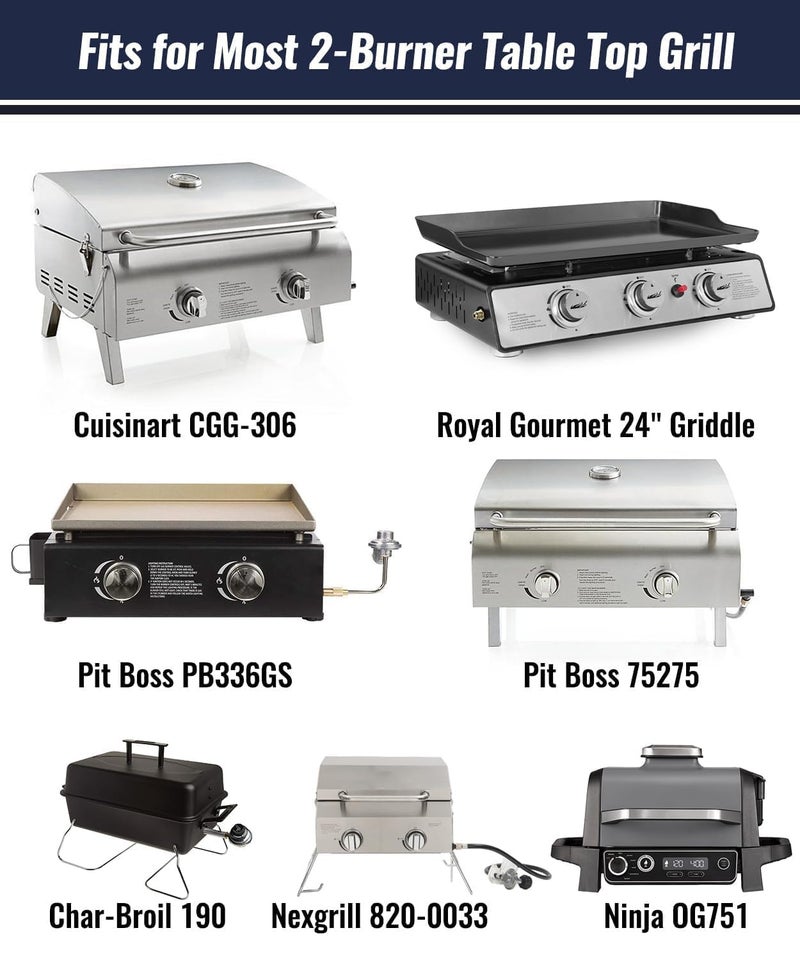 NUPICK 24 Inch Table Top Grill Cover for Cuisinart CGG-306, Pit Boss 75275/PB100P1, Royal Gourmet 24" Griddle, Nexgrill 820-0033, Most 2-Burner Portable Grills, Small Grill Cover - Image 2